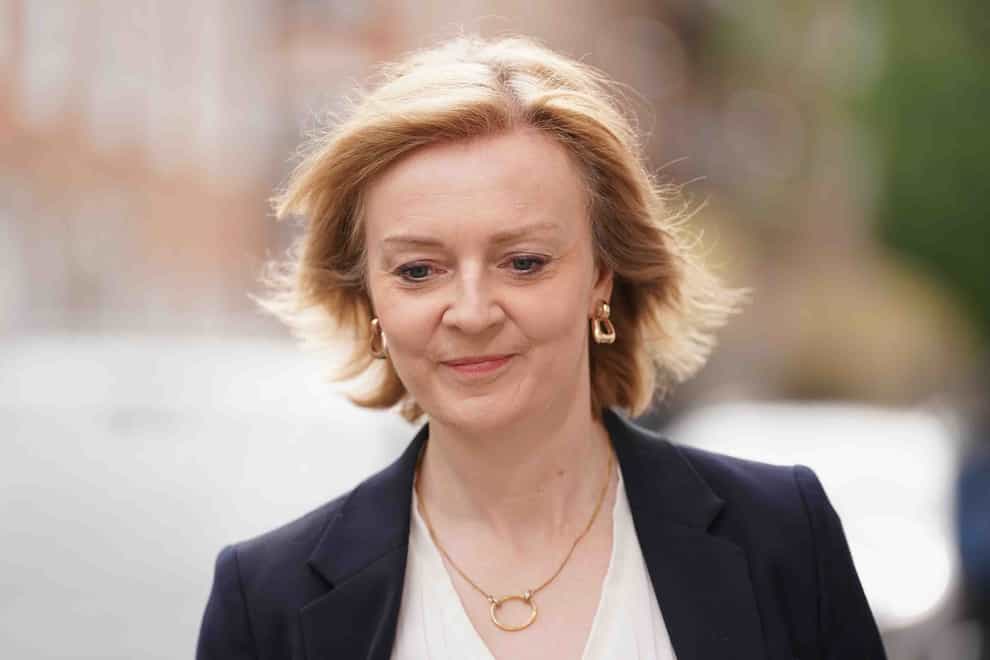 Foreign Secretary Liz Truss leaving Millbank Studios in London. Picture date: Wednesday May 18, 2022.