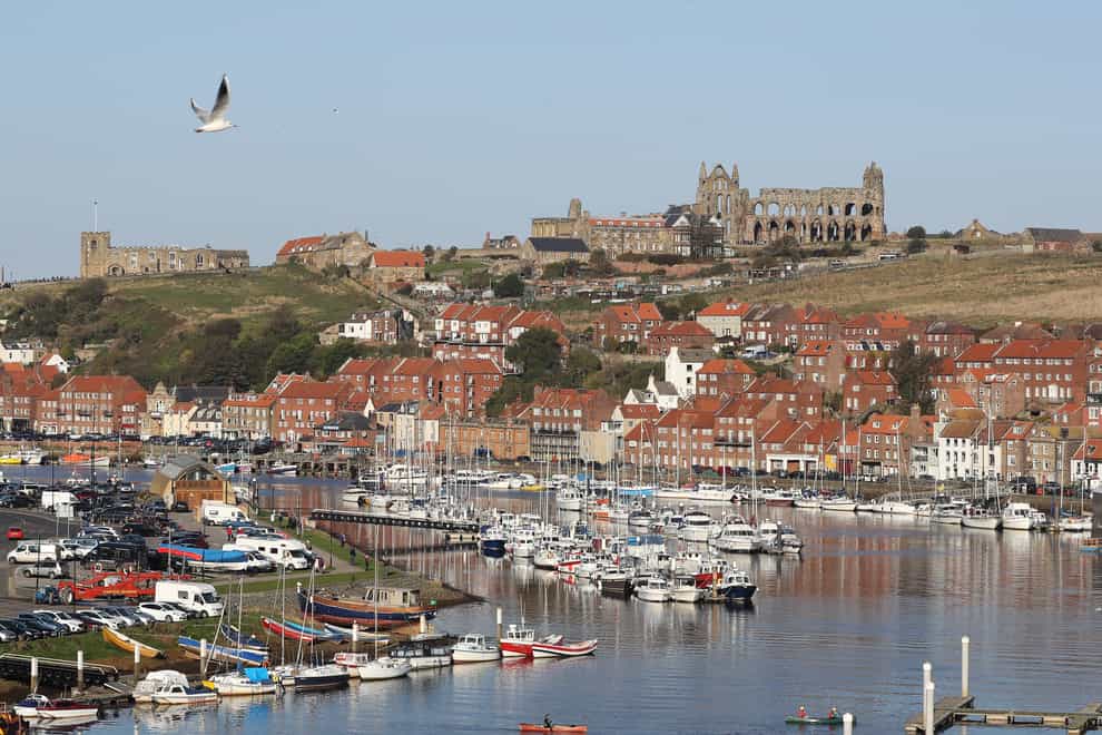 Boats in Milton Harbour in the picturesque town of Whitby, North Yorkshire.