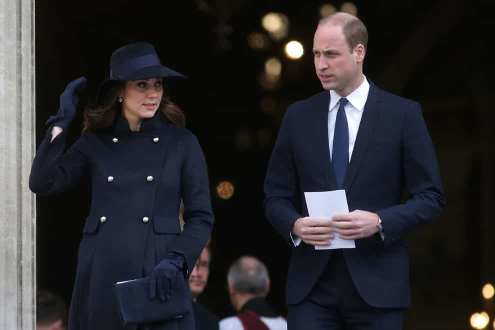 The Duke and Duchess of Cambridge leaving after the Grenfell Tower National Memorial Service at St Paul’s Cathedral in London, to mark the six month anniversary of the Grenfell Tower fire. (Daniel Leal-Olivas/PA)