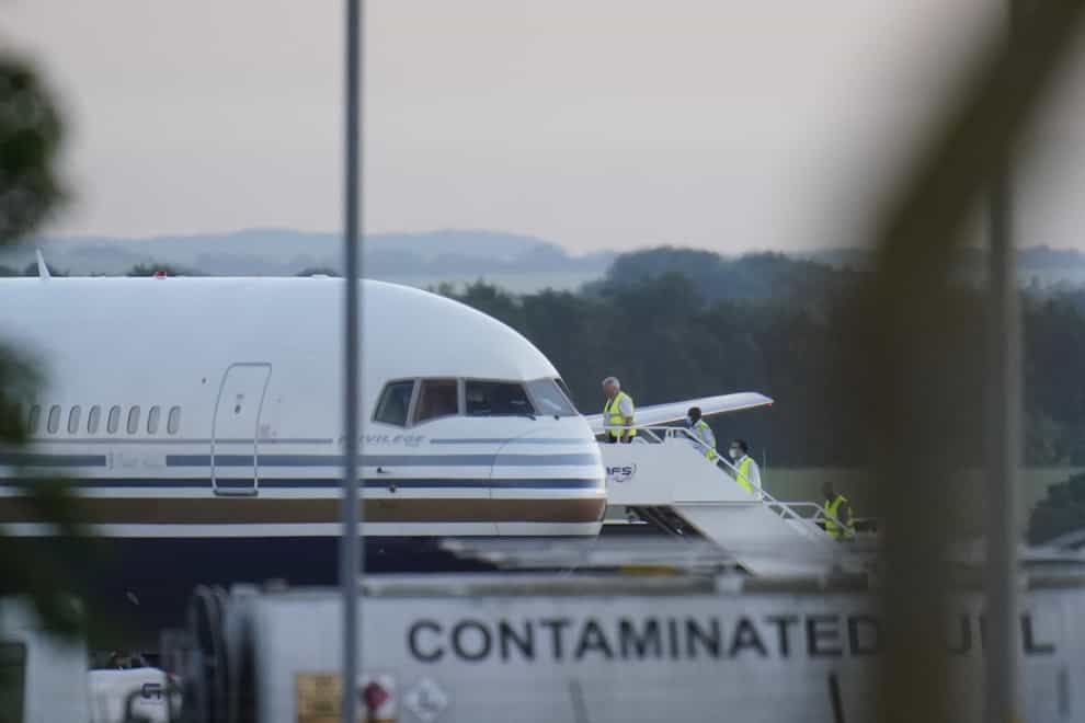 The plane due to take migrants to Rwanda will not leave the UK as scheduled after last minute interventions by the European Court of Human Rights (Andrew Matthews/PA)
