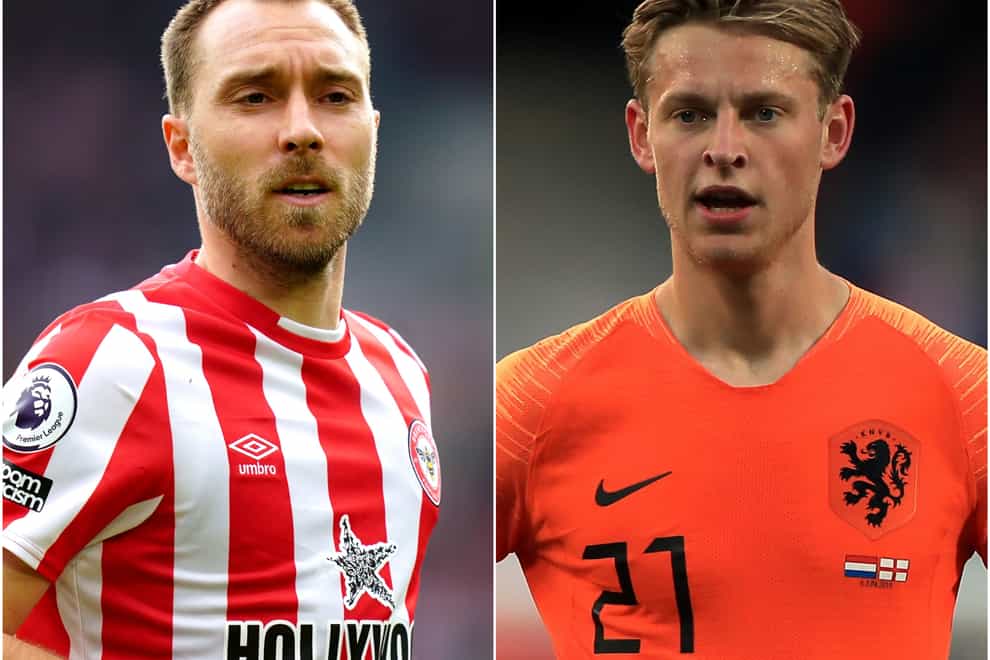 Christian Eriksen (left) and Frenkie De Jong are reportedly wanted by Manchester United (Adam Davy/Mike Egerton/PA)