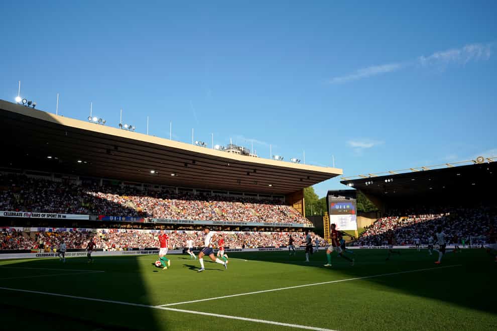 A general view of the players in action during the UEFA Nations League match at the Molineux Stadium, Wolverhampton (Zac Goodwin/PA)