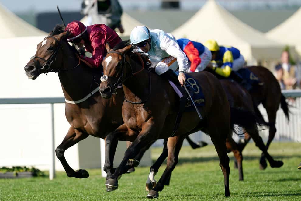 Rising star (right) ridden by Neil Callan comes home to win The Kensington Palace Stakes during day two of Royal Ascot at Ascot Racecourse. Picture date: Wednesday June 15, 2022.