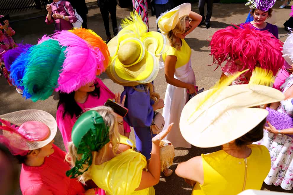 Racegoers during day three of Royal Ascot at Ascot Racecourse. Picture date: Thursday June 16, 2022.