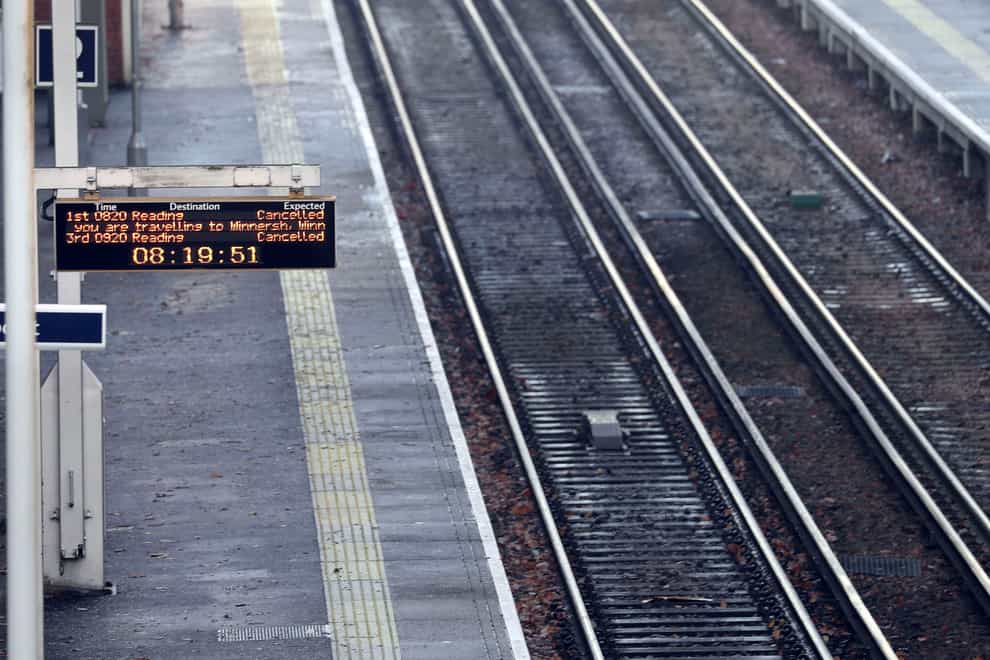 Rail services will be hit by strikes next week (Steve Parsons/PA)