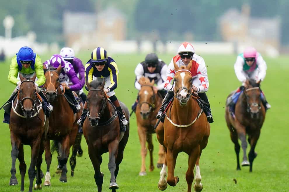 Holloway Boy (second right) and Daniel Tudhope power home in the Albany Stakes (Adam Davy/PA)