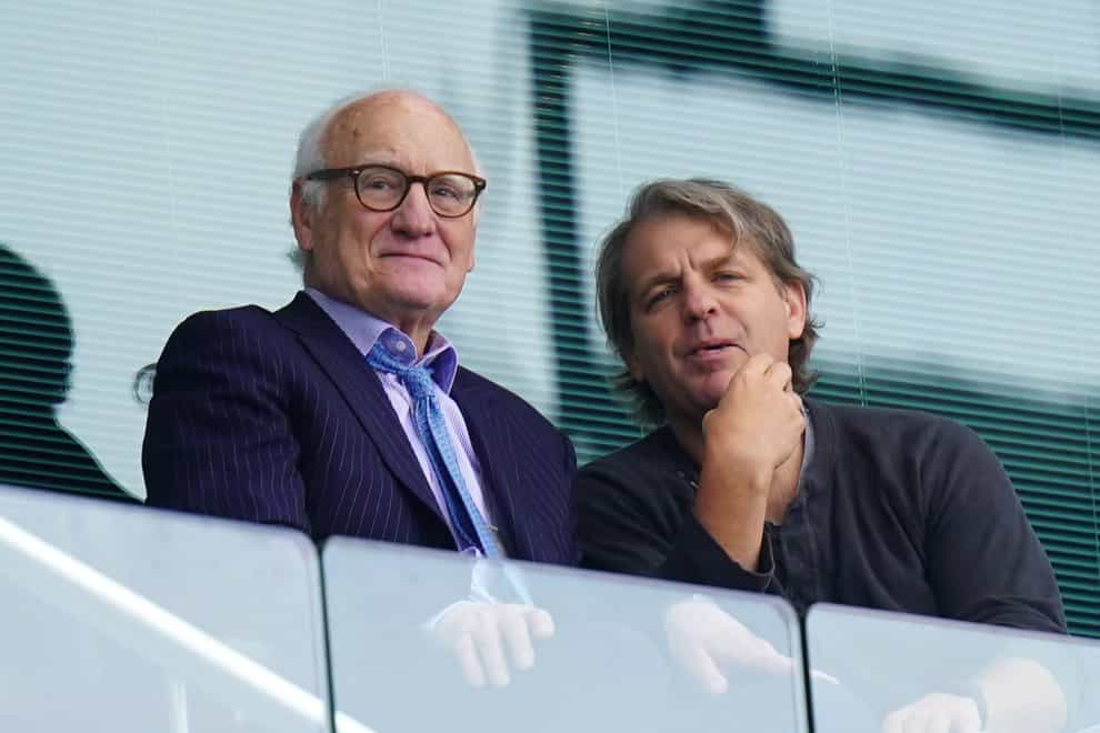 Todd Boehly, right, is expected to take over as Chelsea chairman when Bruce Buck, left, steps down (Adam Davy/PA)