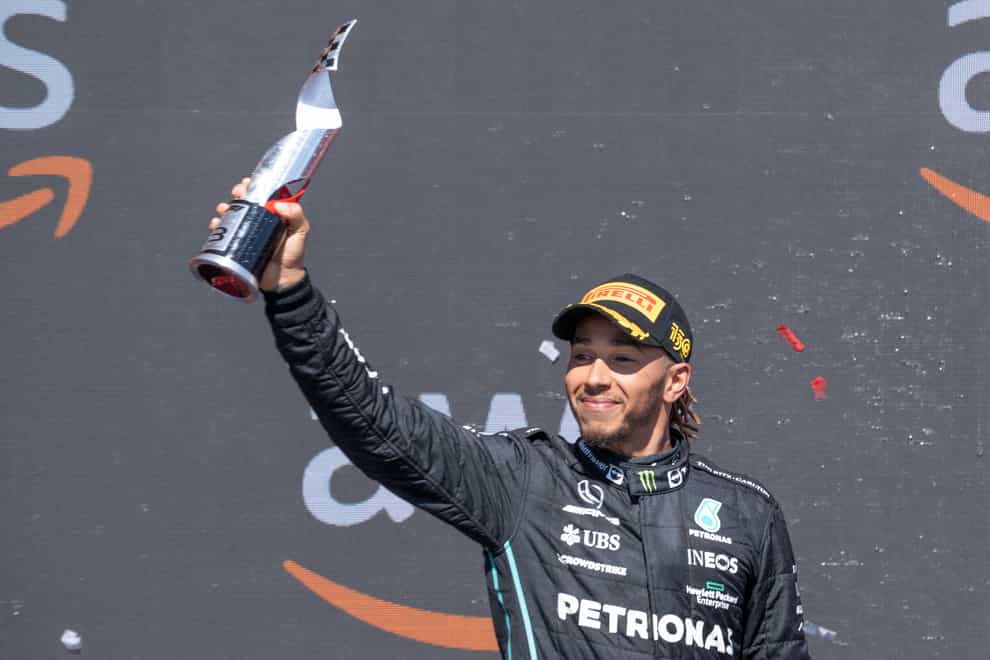 Lewis Hamilton claimed his first podium since the opening round in Bahrain (Paul Chiasson/AP)