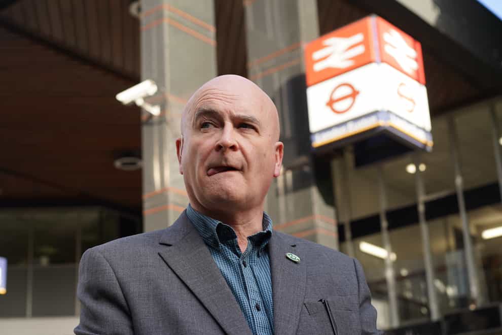 RMT general secretary Mick Lynch on a picket line outside Euston station in London, as members of the Rail, Maritime and Transport union begin their nationwide strike along with London Underground workers in a bitter dispute over pay, jobs and conditions. Picture date: Tuesday June 21, 2022.