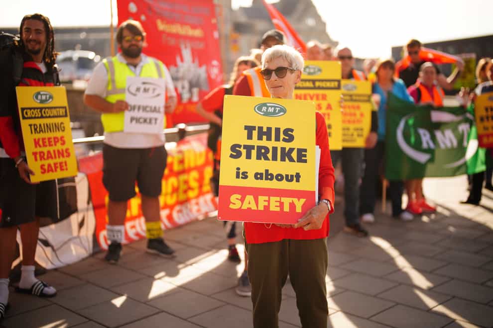 The picket line outside Bristol Temple Meads station (Ben Birchall/PA)