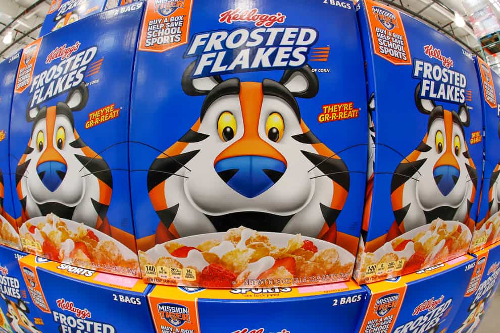 Kellogg’s Frosted Flakes cereal at a Costco Warehouse in Homestead, Pennsylvania (Gene J Puskar/AP)