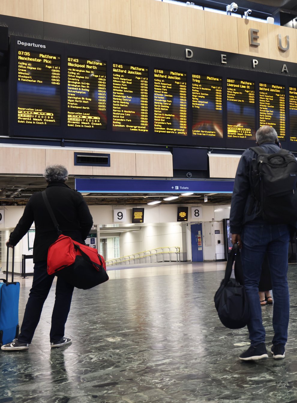 Passengers at Euston station in London (James Manning/PA)