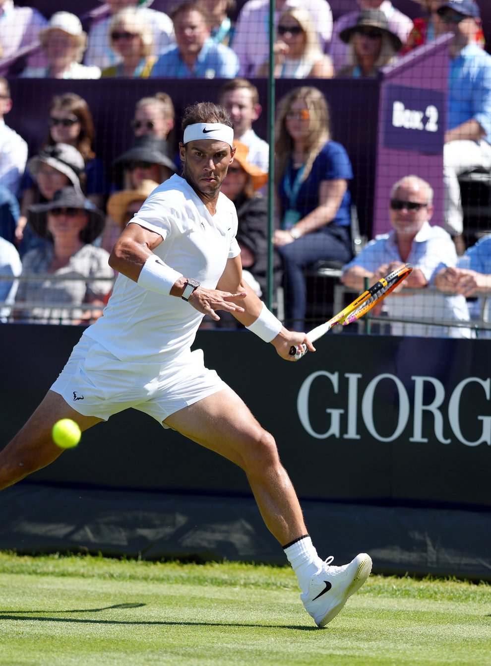 Rafael Nadal made a winning return to grass in the Giorgio Armani Tennis Classic at the Hurlingham Club (John Walton/PA)