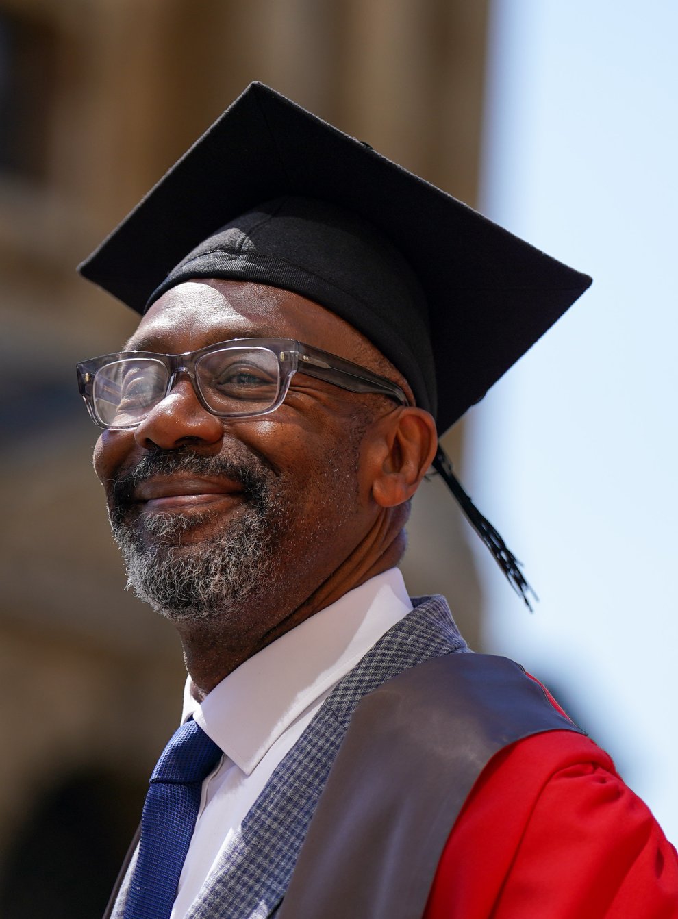 Sir Lenny Henry walks in a procession ahead of receiving an honorary degree from Oxford University at a ceremony at Sheldonian Theatre, Oxford. (Jacob King/PA)