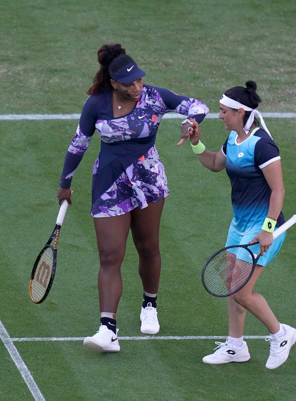 Serena Williams (left) and Ons Jabeur made it two wins from two in Eastbourne (Gareth Fuller/PA)