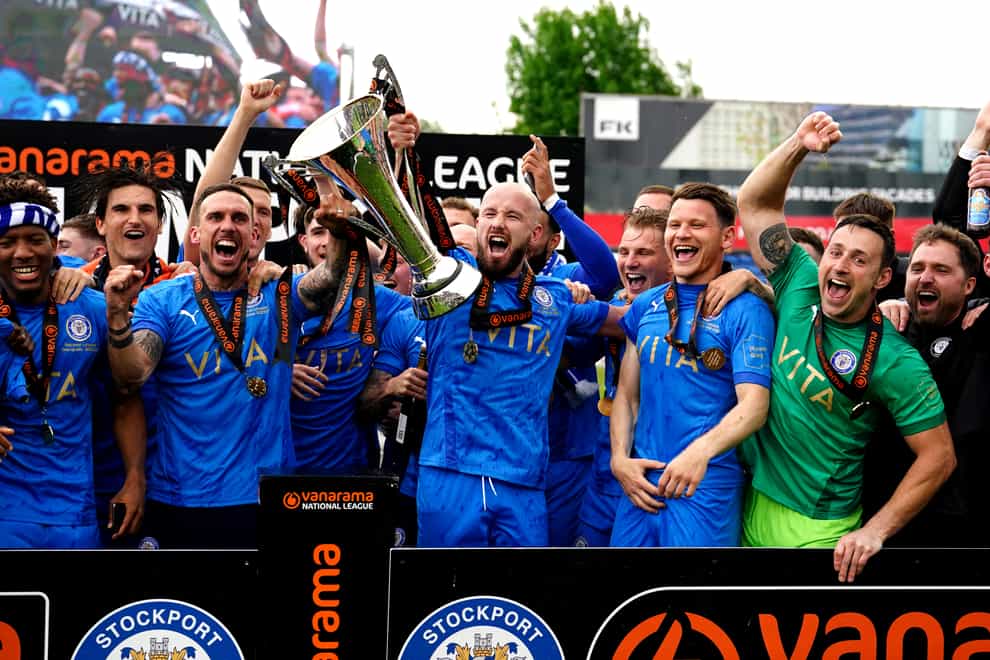 Stockport are being backed to achieve back-to-back promotions, according to pre-season odds (Martin Rickett/PA)