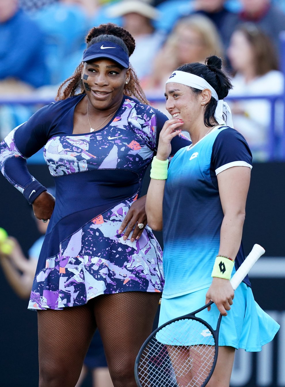 Ons Jabeur’s (right) knee injury has brought an early end to her partnership with Serena Williams (Gareth Fuller/PA)