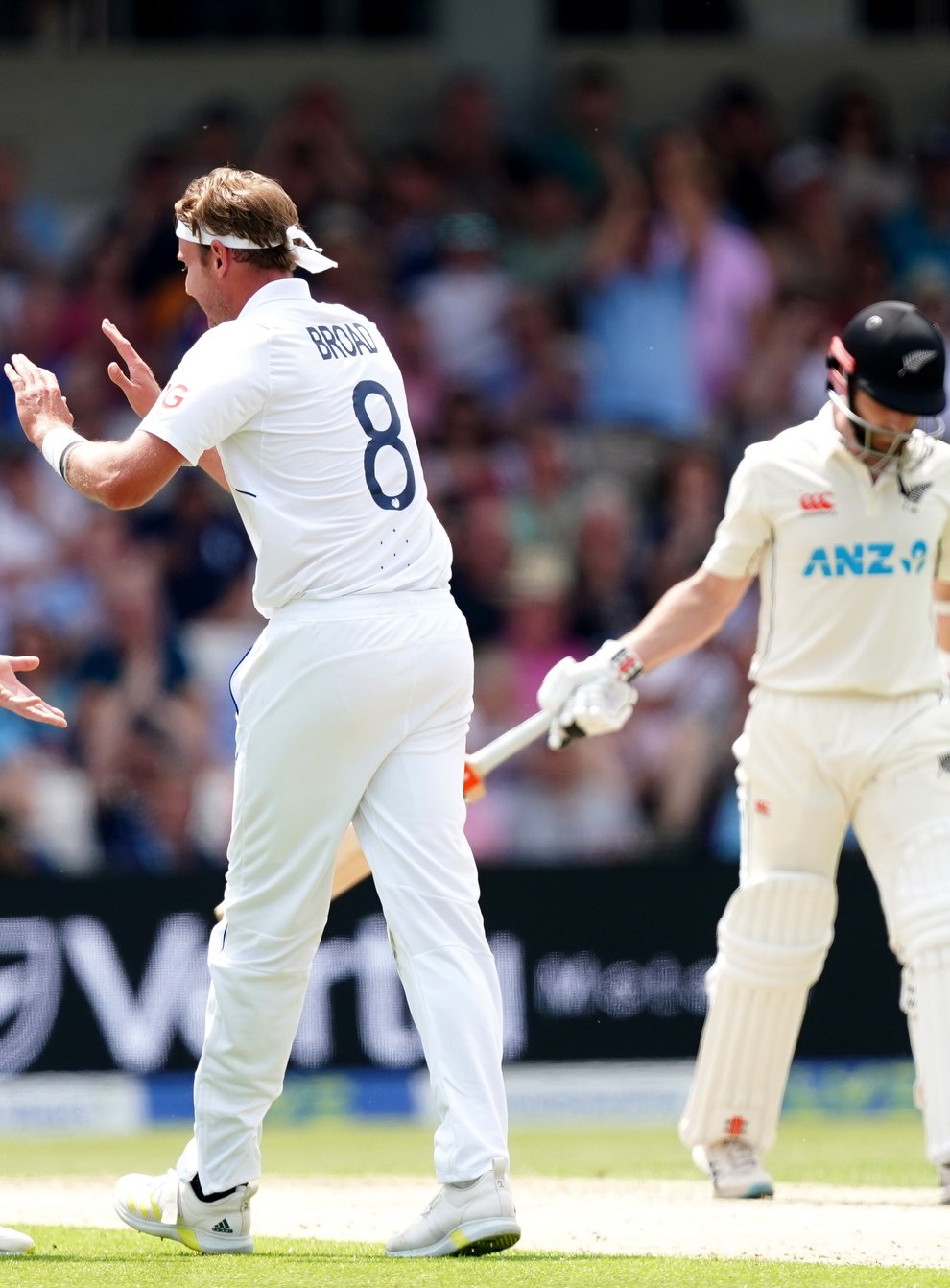 Stuart Broad (centre) helped put England in control against New Zealand (Mike Egerton/PA)