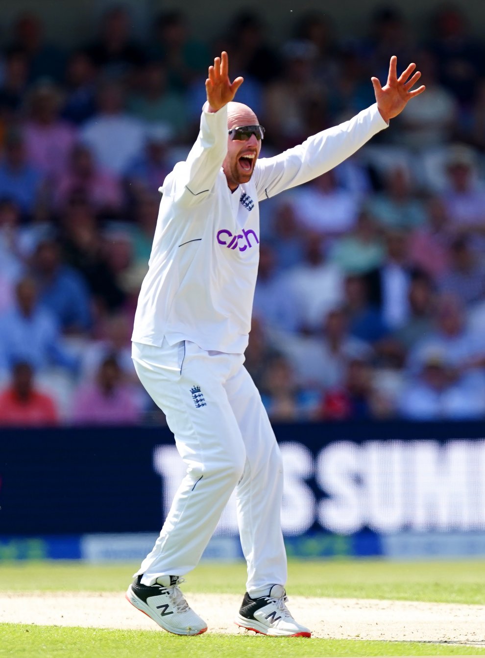 Jack Leach took two wickets on the opening day of the Headingley Test (Mike Egerton/PA)