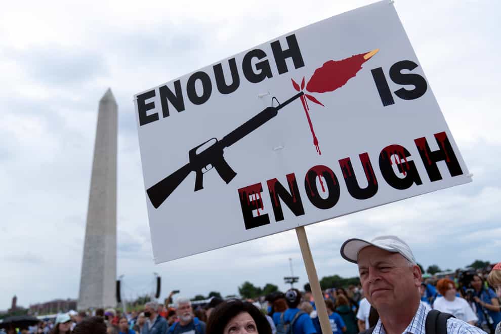 Congress is on the verge of approving a 13-billion-dollar (£10,588) bipartisan gun violence bill that seemed unimaginable a month ago (Jose Luis Magana/AP)