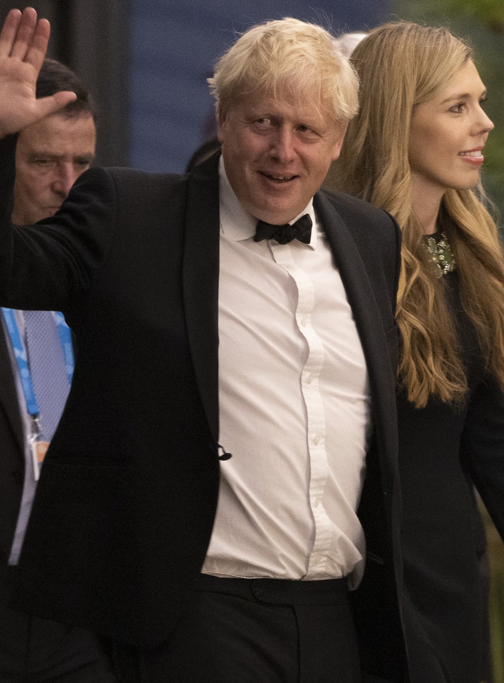Prime Minister Boris Johnson and his wife Carrie Johnson attend a banquet in Kigali (Dan Kitwood/PA)