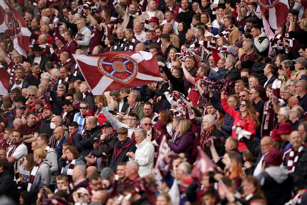 Hearts have sold more than 15,500 season tickets (Andrew Milligan/PA)