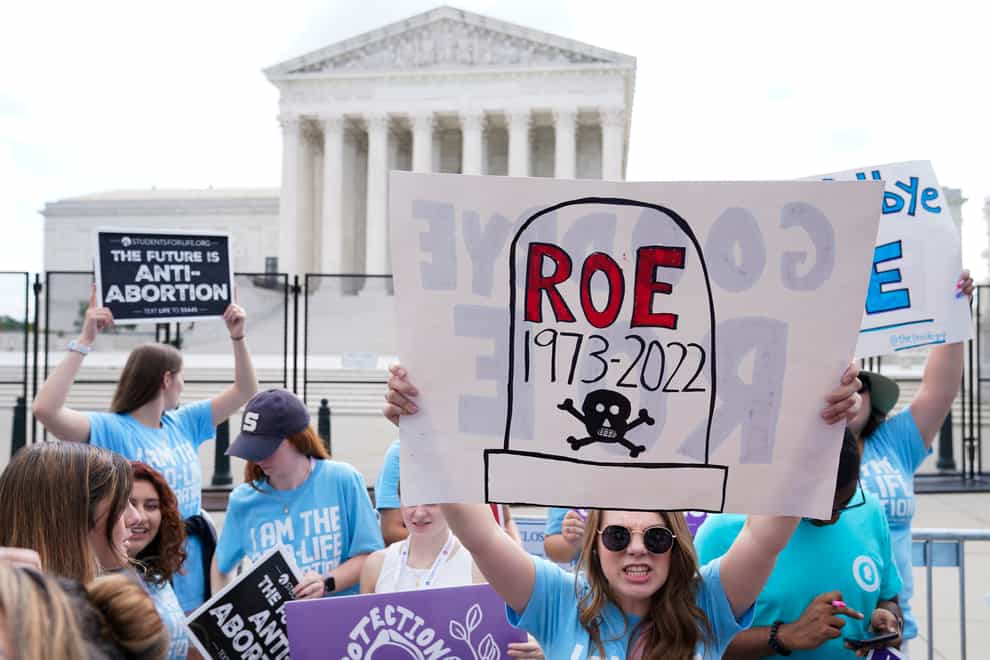 Demonstrators protest about abortion outside the Supreme Court in Washington (Jacquelyn Martin/AP)