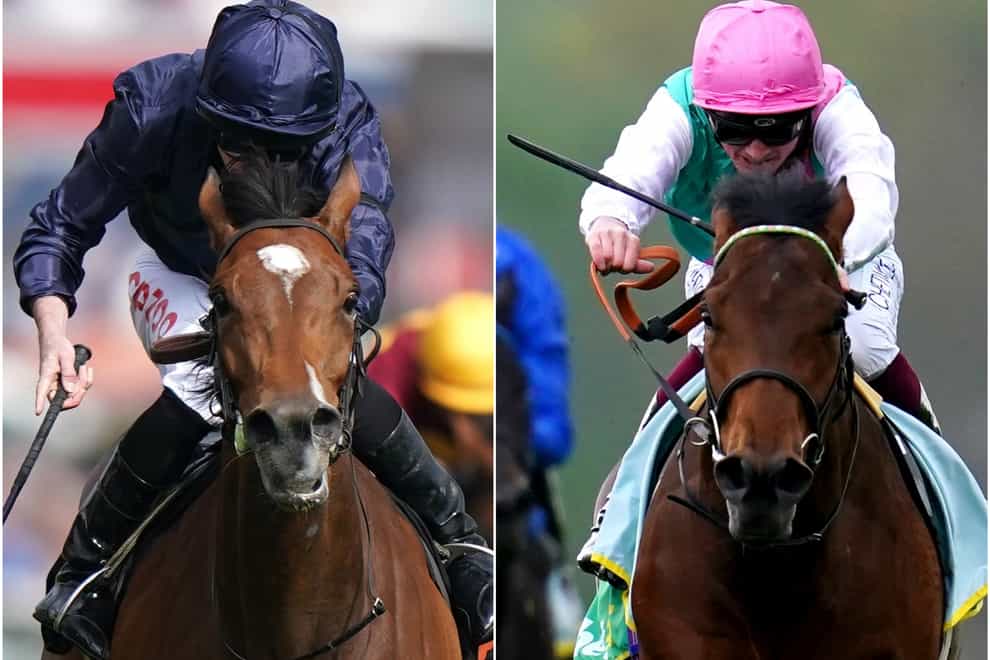 Tuesday (left) and Westover will clash in the Irish Derby (Tim Goode/John Walton/PA)