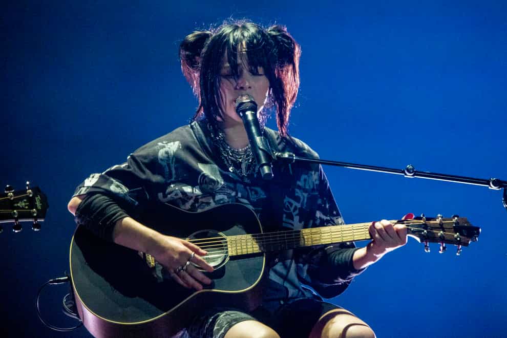 Billie Eilish performs on the Pyramid stage at Glastonbury (Joel Ryan/AP)