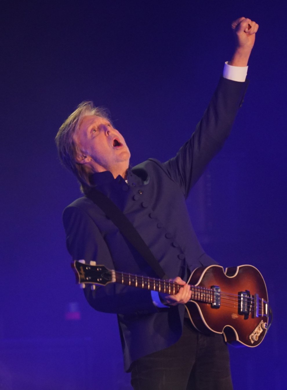 Sir Paul McCartney performing on the Pyramid Stage (Yui Mok/PA)