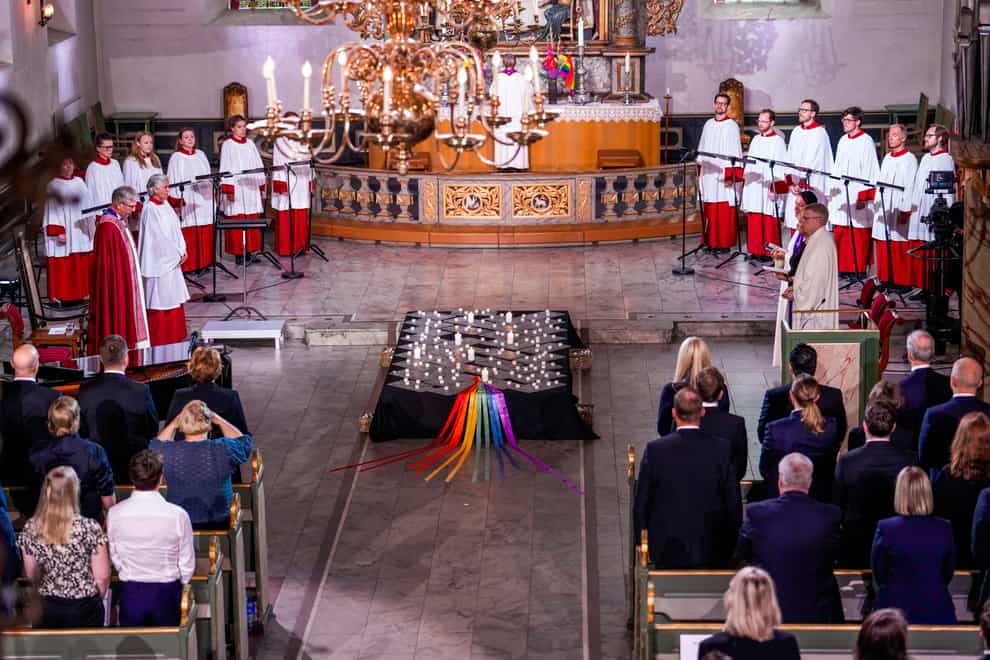 The memorial service was held in Oslo Cathedral (Javad Parsa/NTB via AP/PA)