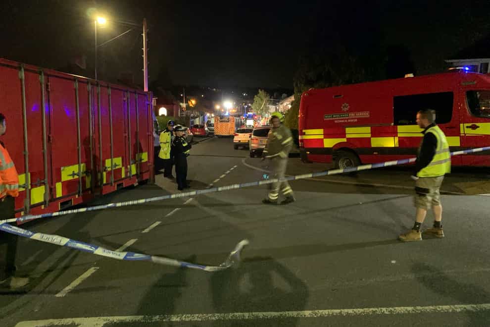 A man is in a life-threatening condition and a house has been destroyed after a suspected gas explosion in Birmingham (Richard Vernalls/PA)