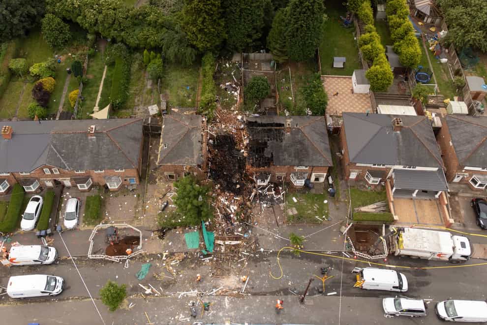 A woman has been found dead at the scene of a gas explosion which destroyed a house in Kingstanding, Birmingham (Joe Giddens/PA)