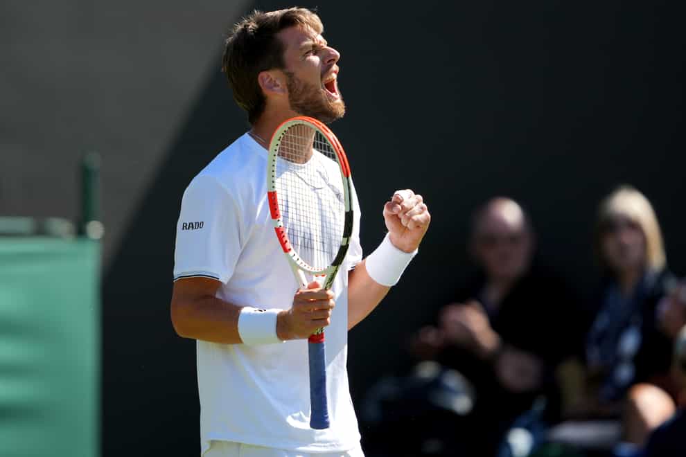 Cameron Norrie celebrates victory over Pablo Andujar (Zac Goodwin/PA)