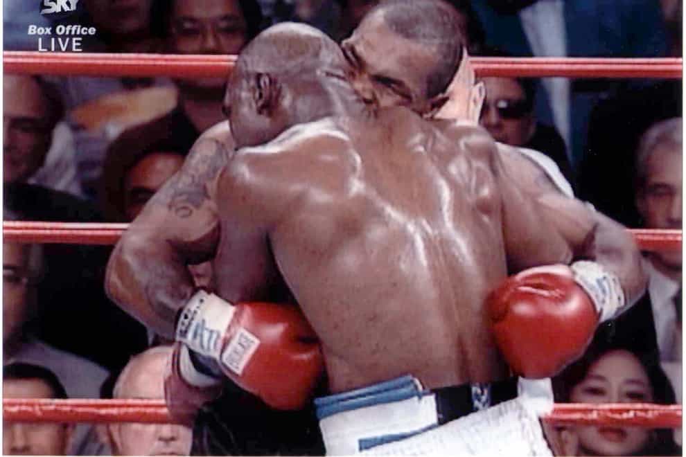 Mike Tyson was disqualified for biting Evander Holyfield’s ear (Sky Sports/PA handout)