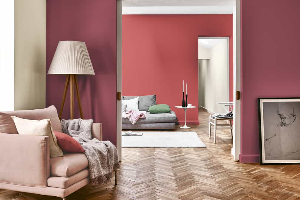 Coral Pink and Fitzrovia Red from The Dulux Heritage range (Dulux Heritage/PA)