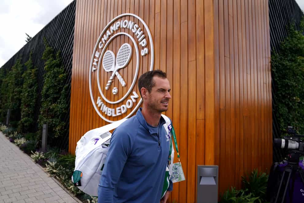 Andy Murray ahead of a practice session on day two of Wimbledon (John Walton/PA)