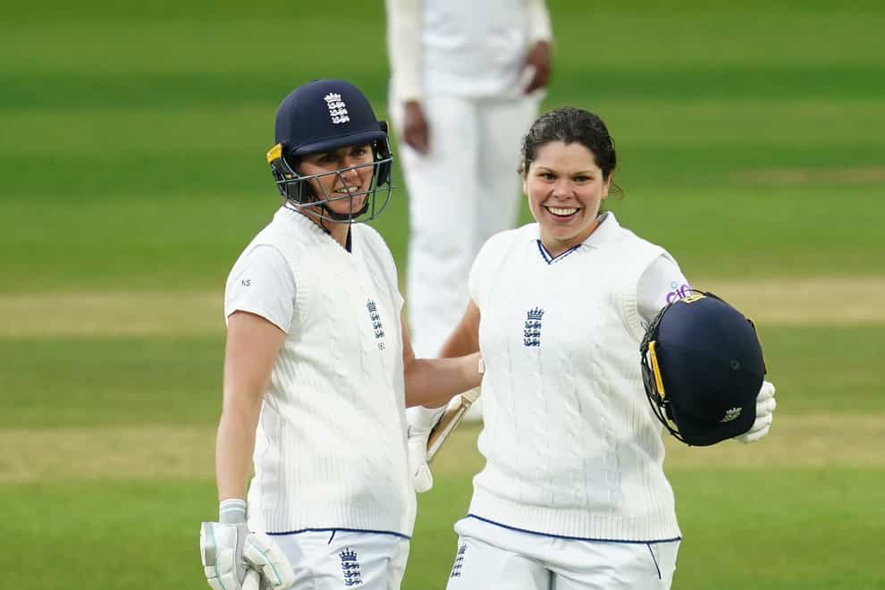 Nat Sciver (left) and Alice Davidson-Richards struck stunning maiden Test centuries for England (David Davies/PA)