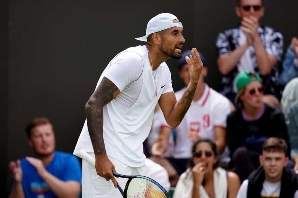 Nick Kyrgios had a number of running battles with spectators and some line judges during his first round win over Paul Jubb (Adam Davy/PA)