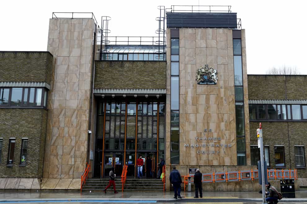 Jordan McSweeney appeared at Thames Magistrates Court on Wednesday (Gareth Fuller/PA)