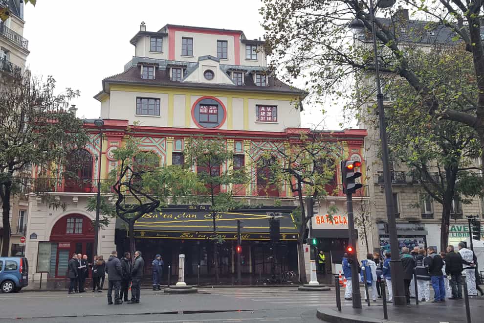 Police outside the Bataclan concert hall in Paris (Catherine Wylie/PA)