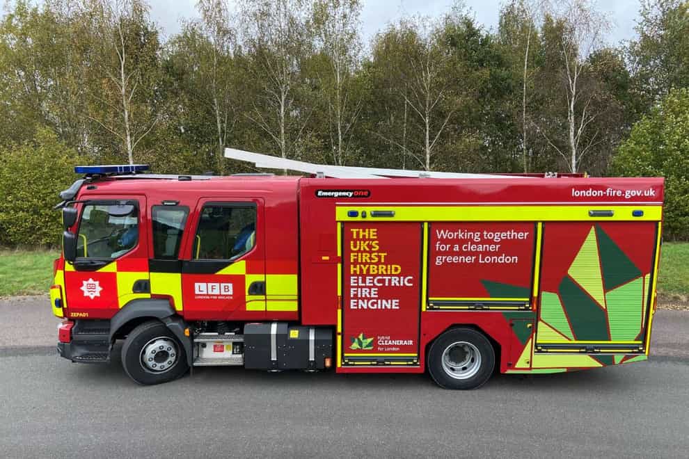 An electrified fire engine is to be deployed in the UK for the first time (London Fire Brigade/PA)
