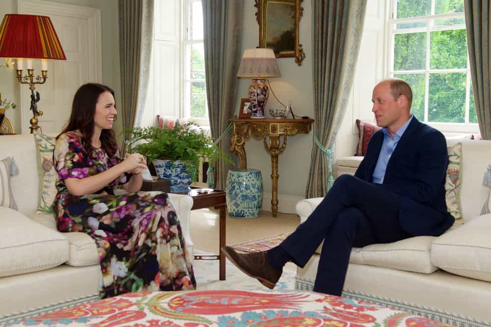 Duke of Cambridge meets New Zealand prime minister Jacinda Ardern (Kensington Palace/PA)