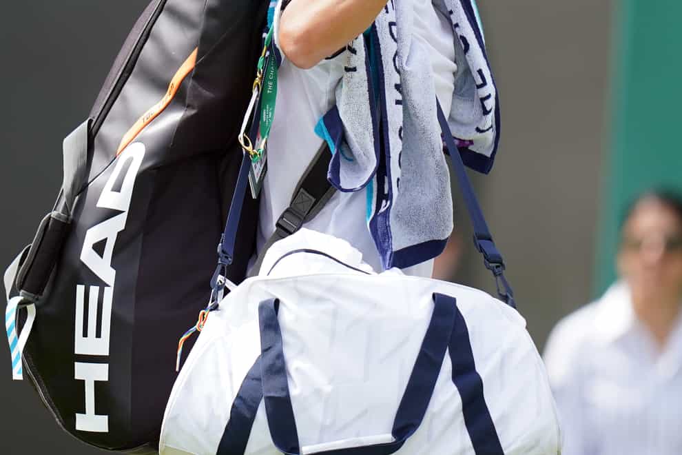 Ryan Peniston following his defeat to Steve Johnson on day three of the 2022 Wimbledon Championships at the All England Lawn Tennis and Croquet Club, Wimbledon. Picture date: Wednesday June 29, 2022.