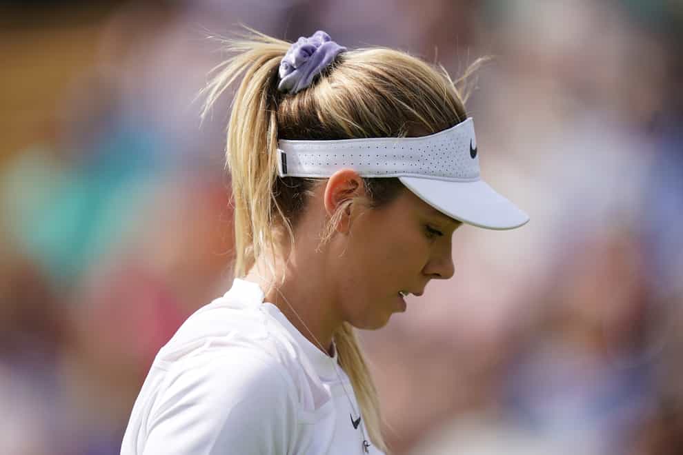 Katie Boulter dejected in her match against Harmony Tan (PA)