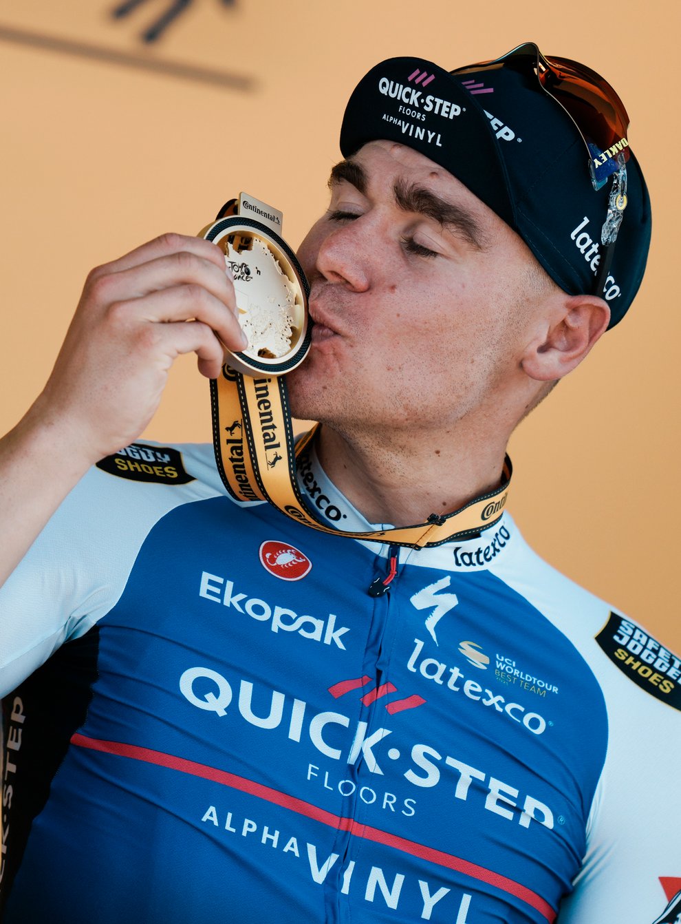 Fabio Jakobsen celebrated his first career Tour de France stage win on Saturday (Thibault Camus/AP)