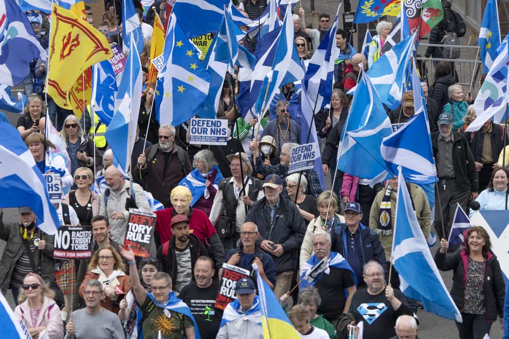 A Panelbase poll for The Sunday Times has suggested 43% of voters are in favour of an independence referendum taking place next year (Lesley Martin/PA)