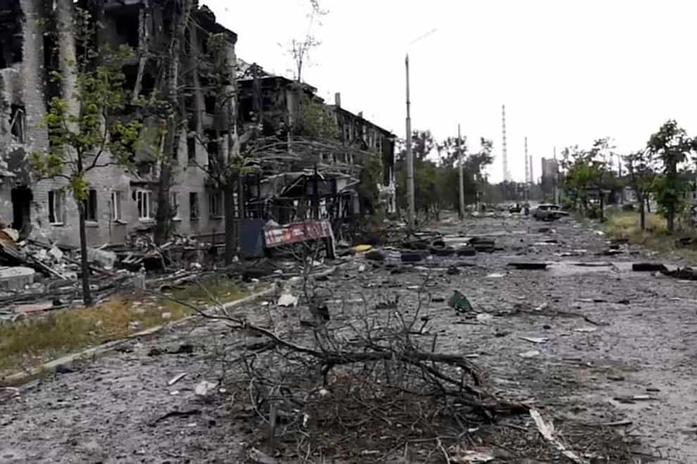 Moscow’s defence minister has said Russian forces have taken control of Lysychansk, the last major Ukrainian-held city in Luhansk province (Luhansk region military administration/AP)