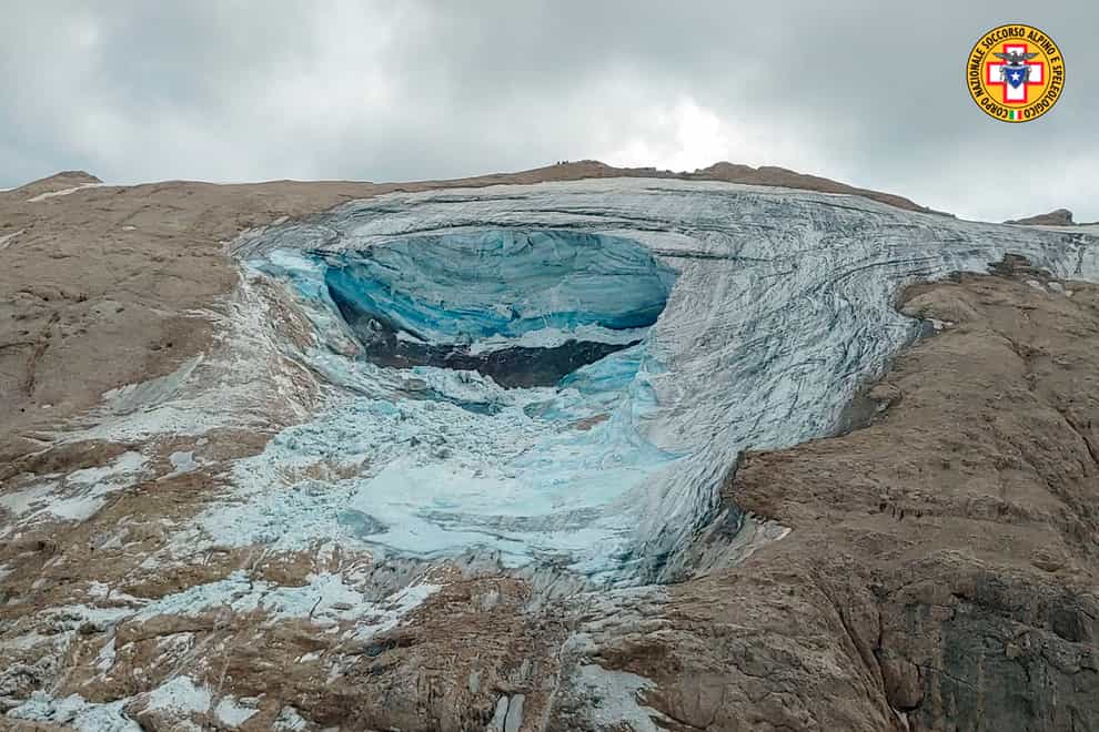 The glacier where the tragedy occurred (Corpo Nazionale Soccorso Alpino e Speleologico via AP)