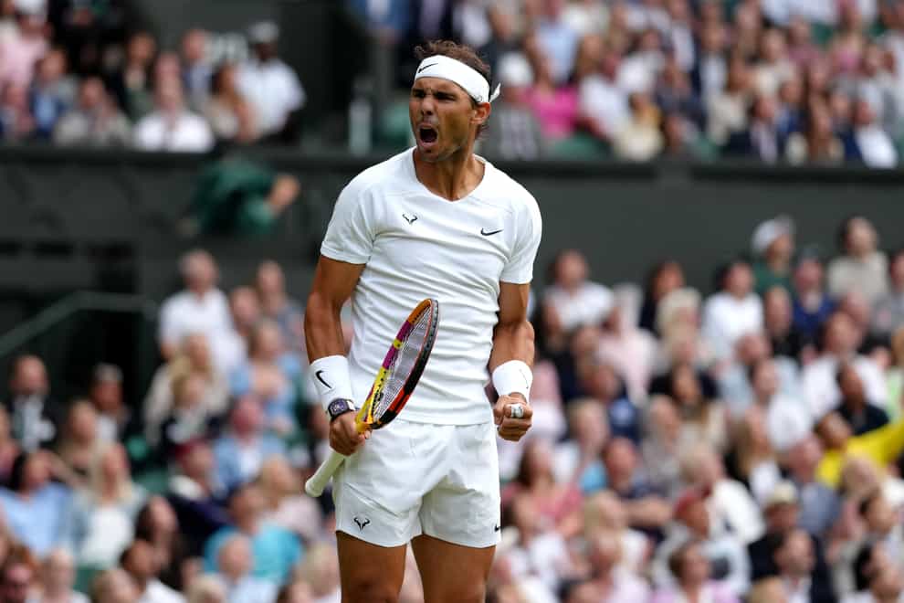Rafael Nadal continues his quest for a calendar grand slam on day eight at Wimbledon (John Walton/PA)